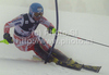 Tanja Poutiainen of Finland skiing in first run of Women slalom race of Audi FIS alpine skiing World Cup in Zagreb, Croatia. Slalom race of Women Audi FIS Alpine skiing World Cup 2010-11, was held on Tuesday, 4th of January 2011, in Sljeme above Zagreb, Croatia.
