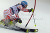 Tanja Poutiainen of Finland skiing in first run of Women slalom race of Audi FIS alpine skiing World Cup in Zagreb, Croatia. Slalom race of Women Audi FIS Alpine skiing World Cup 2010-11, was held on Tuesday, 4th of January 2011, in Sljeme above Zagreb, Croatia.
