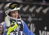 Emelie Wikstroem of Sweden reacts in finish of second run of Women slalom race of Audi FIS alpine skiing World Cup in Zagreb, Croatia. Slalom race of Women Audi FIS Alpine skiing World Cup 2010-11, was held on Tuesday, 4th of January 2011, in Sljeme above Zagreb, Croatia.
