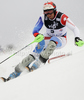 Silvan Zurbriggen of Switzerland skiing in first run of Men slalom race of Audi FIS alpine skiing World Cup in Zagreb, Croatia. Slalom race of Men Audi FIS Alpine skiing World Cup 2010-11, was held on Thursday, 6th of January 2011, in Sljeme above Zagreb, Croatia.
