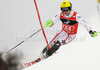 Marcel Hirscher of Austria skiing in first run of Men slalom race of Audi FIS alpine skiing World Cup in Zagreb, Croatia. Slalom race of Men Audi FIS Alpine skiing World Cup 2010-11, was held on Thursday, 6th of January 2011, in Sljeme above Zagreb, Croatia.
