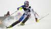 Manfred Moelgg of Italy skiing in first run of Men slalom race of Audi FIS alpine skiing World Cup in Zagreb, Croatia. Slalom race of Men Audi FIS Alpine skiing World Cup 2010-11, was held on Thursday, 6th of January 2011, in Sljeme above Zagreb, Croatia.
