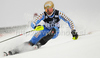 Andre Myhrer of Sweden skiing in first run of Men slalom race of Audi FIS alpine skiing World Cup in Zagreb, Croatia. Slalom race of Men Audi FIS Alpine skiing World Cup 2010-11, was held on Thursday, 6th of January 2011, in Sljeme above Zagreb, Croatia.
