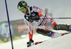 Victor Malmstrom of Finland skiing in first run of Men slalom race of Audi FIS alpine skiing World Cup in Zagreb, Croatia. Slalom race of Men Audi FIS Alpine skiing World Cup 2010-11, was held on Thursday, 6th of January 2011, in Sljeme above Zagreb, Croatia.
