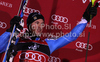 Winner Andre Myhrer of Sweden celebrates his medal won in Men slalom race of Audi FIS alpine skiing World Cup in Zagreb, Croatia. Slalom race of Men Audi FIS Alpine skiing World Cup 2010-11, was held on Thursday, 6th of January 2011, in Sljeme above Zagreb, Croatia.
