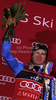 Winner Andre Myhrer of Sweden celebrates his medal won in Men slalom race of Audi FIS alpine skiing World Cup in Zagreb, Croatia. Slalom race of Men Audi FIS Alpine skiing World Cup 2010-11, was held on Thursday, 6th of January 2011, in Sljeme above Zagreb, Croatia.
