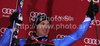 Winner Andre Myhrer of Sweden celebrates his medal won in Men slalom race of Audi FIS alpine skiing World Cup in Zagreb, Croatia. Slalom race of Men Audi FIS Alpine skiing World Cup 2010-11, was held on Thursday, 6th of January 2011, in Sljeme above Zagreb, Croatia.
