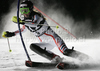Sandrine Aubert of France skiing in first run of Women night slalom race of Audi FIS alpine skiing World Cup in Flachau, Austria. Slalom race of Women Audi FIS Alpine skiing World Cup 2010-11, was held on Tuesday, 11th of January 2011, in Flachau, Austria.
