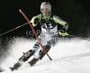 Christina Geiger of Germany skiing in first run of Women night slalom race of Audi FIS alpine skiing World Cup in Flachau, Austria. Slalom race of Women Audi FIS Alpine skiing World Cup 2010-11, was held on Tuesday, 11th of January 2011, in Flachau, Austria.

