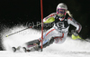 Anne-Sophie Barthet of France skiing in first run of Women night slalom race of Audi FIS alpine skiing World Cup in Flachau, Austria. Slalom race of Women Audi FIS Alpine skiing World Cup 2010-11, was held on Tuesday, 11th of January 2011, in Flachau, Austria.
