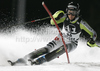 Nina Perner of Germany skiing in first run of Women night slalom race of Audi FIS alpine skiing World Cup in Flachau, Austria. Slalom race of Women Audi FIS Alpine skiing World Cup 2010-11, was held on Tuesday, 11th of January 2011, in Flachau, Austria.
