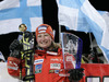 Winner Tanja Poutiainen of Finland celebrates her medal won in Women night slalom race of Audi FIS alpine skiing World Cup in Flachau, Austria. Slalom race of Women Audi FIS Alpine skiing World Cup 2010-11, was held on Tuesday, 11th of January 2011, in Flachau, Austria.
