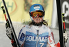 Tanja Poutiainen of Finland reacts in finish of first run of Women giant slalom race of Audi FIS alpine skiing World Cup in Maribor, Slovenia. Giant slalom race of Women Audi FIS Alpine skiing World Cup 2010-11, was held on Saturday, 15th of January 2011, in Maribor, Slovenia.
