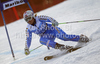 Anja Paerson of Sweden skiing in first run of Women giant slalom race of Audi FIS alpine skiing World Cup in Maribor, Slovenia. Giant slalom race of Women Audi FIS Alpine skiing World Cup 2010-11, was held on Saturday, 15th of January 2011, in Maribor, Slovenia.
