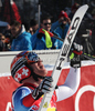 Didier Cuche (SUI) reacts in the finish area of the 71st Hahnenkamm downhill race part of  Audi FIS World Cup races in Kitzbuhel Austria.
