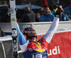 Didier Cuche (SUI) reacts in the finish area of the 71st Hahnenkamm downhill race part of  Audi FIS World Cup races in Kitzbuhel Austria.
