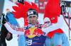 Adrien Theaux (FRA) 3rd placed racer at the presentation ceremony for the 71st Hahnenkamm downhill race part of  Audi FIS World Cup races in Kitzbuhel Austria.
