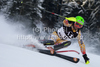 Michael Janyk (CAN) attacks a control gate while competing in the slalom race part of  Audi FIS World Cup races in Kitzbuhel Austria.
