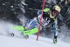 Mitja Valencic (SLO) attacks a control gate while competing in the slalom race part of  Audi FIS World Cup races in Kitzbuhel Austria.
