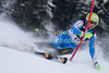 Axel Baeck (SWE) attacks a control gate while competing in the slalom race part of  Audi FIS World Cup races in Kitzbuhel Austria.
