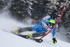 Jens Byggmark (SWE) attacks a control gate while competing in the slalom race part of  Audi FIS World Cup races in Kitzbuhel Austria.
