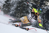 Brad Spence CAN) attacks a control gate while competing in the slalom race part of  Audi FIS World Cup races in Kitzbuhel Austria.
