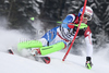 Carlo Janka (SUI) attacks a control gate while competing in the slalom race part of  Audi FIS World Cup races in Kitzbuhel Austria.
