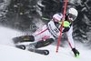 Rainer Schoenfelder (AUT) attacks a control gate while competing in the slalom race part of  Audi FIS World Cup races in Kitzbuhel Austria.

