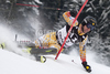 Paul Stutz (CAN) attacks a control gate while competing in the slalom race part of  Audi FIS World Cup races in Kitzbuhel Austria.
