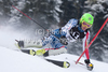 Tommy Ford (USA) attacks a control gate while competing in the slalom race part of  Audi FIS World Cup races in Kitzbuhel Austria.
