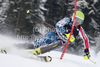 Colby Granstrom (USA) attacks a control gate while competing in the slalom race part of  Audi FIS World Cup races in Kitzbuhel Austria.
