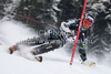 Leif-Kristian Haugen (NOR) attacks a control gate while competing in the slalom race part of  Audi FIS World Cup races in Kitzbuhel Austria.
