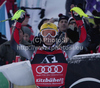 Ivica Kostelic (CRO) reacts in the finish area of  the slalom race part of  Audi FIS Alpine Skiing World Cup races in Kitzbuhel Austria. The race was won by Jean-Baptiste Grange (FRA).
