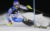 Manfred Moelgg of Italy skiing in first run of Men slalom race of Audi FIS alpine skiing World Cup in Schladming, Austria. Traditional Night slalom race of Men Audi FIS Alpine skiing World Cup 2010-11, was held on Tuesday, 25th of January 2011, in Schladming, Austria.
