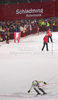 Fritz Dopfer of Germany skiing in second run of Men slalom race of Audi FIS alpine skiing World Cup in Schladming, Austria. Traditional Night slalom race of Men Audi FIS Alpine skiing World Cup 2010-11, was held on Tuesday, 25th of January 2011, in Schladming, Austria.
