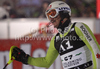 Fritz Dopfer of Germany reacts in finish of second run of Men slalom race of Audi FIS alpine skiing World Cup in Schladming, Austria. Traditional Night slalom race of Men Audi FIS Alpine skiing World Cup 2010-11, was held on Tuesday, 25th of January 2011, in Schladming, Austria.
