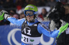 Axel Baeck of Sweden reacts in finish of second run of Men slalom race of Audi FIS alpine skiing World Cup in Schladming, Austria. Traditional Night slalom race of Men Audi FIS Alpine skiing World Cup 2010-11, was held on Tuesday, 25th of January 2011, in Schladming, Austria.
