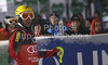 Fifth placed Ivica Kostelic of Croatia reacts in finish of second run of Men slalom race of Audi FIS alpine skiing World Cup in Schladming, Austria. Traditional Night slalom race of Men Audi FIS Alpine skiing World Cup 2010-11, was held on Tuesday, 25th of January 2011, in Schladming, Austria.
