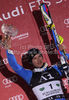 Second placed Andre Myhrer of Sweden celebrates his medal won in Men slalom race of Audi FIS alpine skiing World Cup in Schladming, Austria. Traditional Night slalom race of Men Audi FIS Alpine skiing World Cup 2010-11, was held on Tuesday, 25th of January 2011, in Schladming, Austria.
