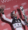 Winner Jean-Baptiste Grange of France celebrates his medal won in Men slalom race of Audi FIS alpine skiing World Cup in Schladming, Austria. Traditional Night slalom race of Men Audi FIS Alpine skiing World Cup 2010-11, was held on Tuesday, 25th of January 2011, in Schladming, Austria.
