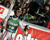 Hannes Reichelt of Austria reacts at the finish of the mens Super G race of FIS Audi Alpine World cup in Hinterstoder, Austria. mens  Super G race of FIS Audi Alpine World cup in season 2010 / 2011 was held on Saturday, 5th of February 2011 on Hannes Trinkl race track at Hinterstoder, Austria. 
