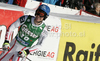 Benjamin Raich of Austria reacts at the finish of the mens Super G race of FIS Audi Alpine World cup in Hinterstoder, Austria. mens  Super G race of FIS Audi Alpine World cup in season 2010 / 2011 was held on Saturday, 5th of February 2011 on Hannes Trinkl race track at Hinterstoder, Austria. 
