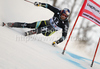 Aksel Lund Svindal of Norway skiing during first run of Men Giant slalom race of Audi FIS alpine skiing World Cup in Hinterstoder, Austria. Giant slalom race of Men Audi FIS Alpine skiing World Cup 2010-11, was held on Sunday, 6th of February 2011, in Hinterstoder, Austria.
