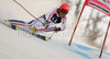 Cyprien Richard of France skiing during first run of Men Giant slalom race of Audi FIS alpine skiing World Cup in Hinterstoder, Austria. Giant slalom race of Men Audi FIS Alpine skiing World Cup 2010-11, was held on Sunday, 6th of February 2011, in Hinterstoder, Austria.
