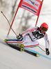 Cyprien Richard of France skiing during first run of Men Giant slalom race of Audi FIS alpine skiing World Cup in Hinterstoder, Austria. Giant slalom race of Men Audi FIS Alpine skiing World Cup 2010-11, was held on Sunday, 6th of February 2011, in Hinterstoder, Austria.
