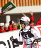 Winner Philipp Schoerghofer of Austria reacts in finish of second run of Men Giant slalom race of Audi FIS alpine skiing World Cup in Hinterstoder, Austria. Giant slalom race of Men Audi FIS Alpine skiing World Cup 2010-11, was held on Sunday, 6th of February 2011, in Hinterstoder, Austria.
