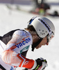 Marcus Sandell of Finland reacts in finish of second run of Men Giant slalom race of Audi FIS alpine skiing World Cup in Hinterstoder, Austria. Giant slalom race of Men Audi FIS Alpine skiing World Cup 2010-11, was held on Sunday, 6th of February 2011, in Hinterstoder, Austria.
