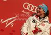 Winner Elisabeth Goergl of Austria at the medal ceremony of the ladies Super G race of FIS Alpine World Ski Championships in Garmisch Partenkirchen, Germany. The ladies Super G race of FIS Alpine World Ski Championships was held on Tuesday, 8th of February 2011 on course Kandahar1 at Garmisch Partenkirchen, Germany. 
