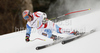 Fourth placed Didier Cuche of Switzerland skiing in Men Super-G race of FIS alpine skiing World Championships in Garmisch-Partenkirchen, Germany. Super-G race of Men Super-G race of FIS alpine skiing World Championships, was held on Wednesday, 9th of February 2011, in Garmisch-Partenkirchen, Germany.
