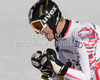 Second placed Hannes Reichelt of Austria reacts in finish of Men Super-G race of FIS alpine skiing World Championships in Garmisch-Partenkirchen, Germany. Super-G race of Men Super-G race of FIS alpine skiing World Championships, was held on Wednesday, 9th of February 2011, in Garmisch-Partenkirchen, Germany.
